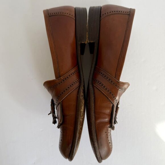 Vtg Bally Loafers Mens 9D Italian Leather Tassel Kiltie Cognac Dress Shoes main image 4